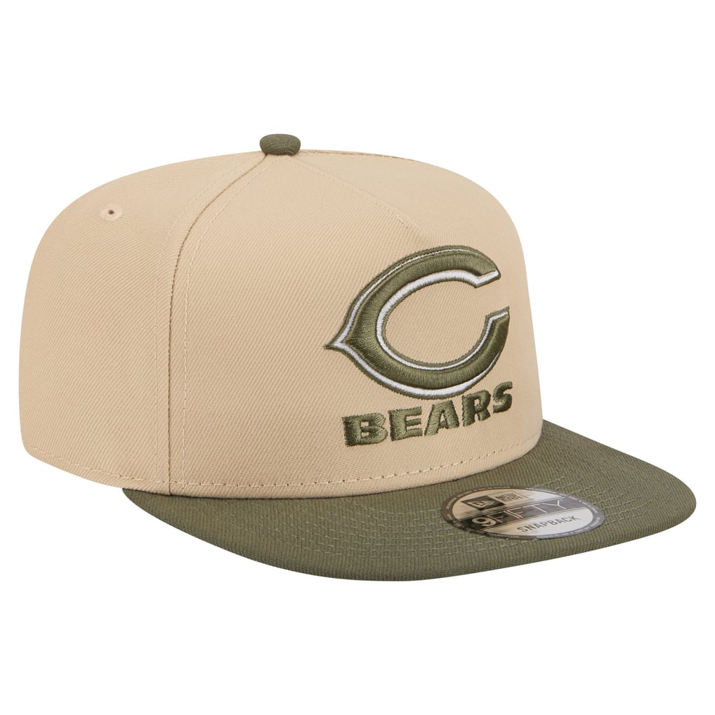 Chicago Bears New Era Color Pack A-Frame 9FIFTY Snapback Hat - Light Beige/Olive