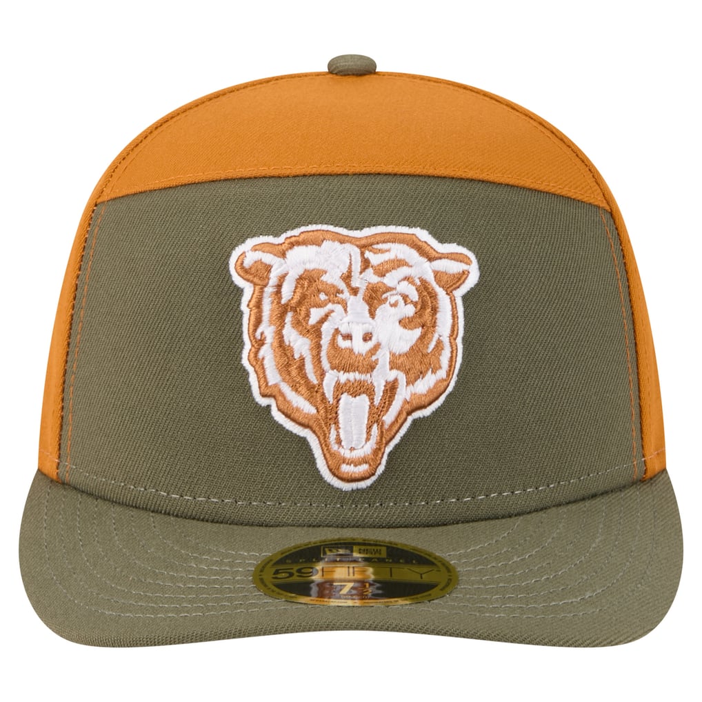 Chicago Bears New Era Two-Tone Color Pack Split Panel 59FIFTY Fitted Hat - Olive/Brown