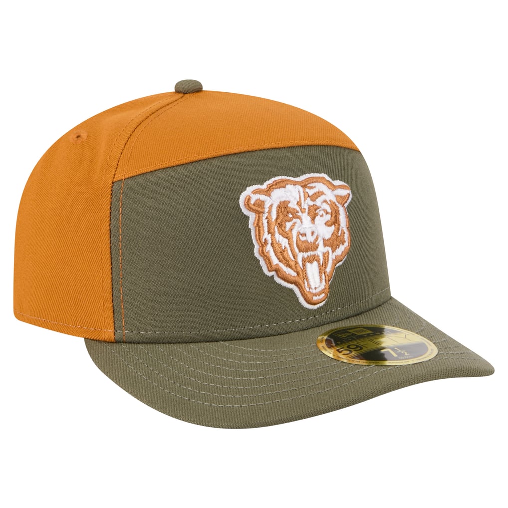 Chicago Bears New Era Two-Tone Color Pack Split Panel 59FIFTY Fitted Hat - Olive/Brown