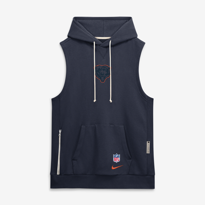  Chicago Bears Nike 2026 Rivalries Collection Sideline Sleeveless Fleece Hoodie - Navy
