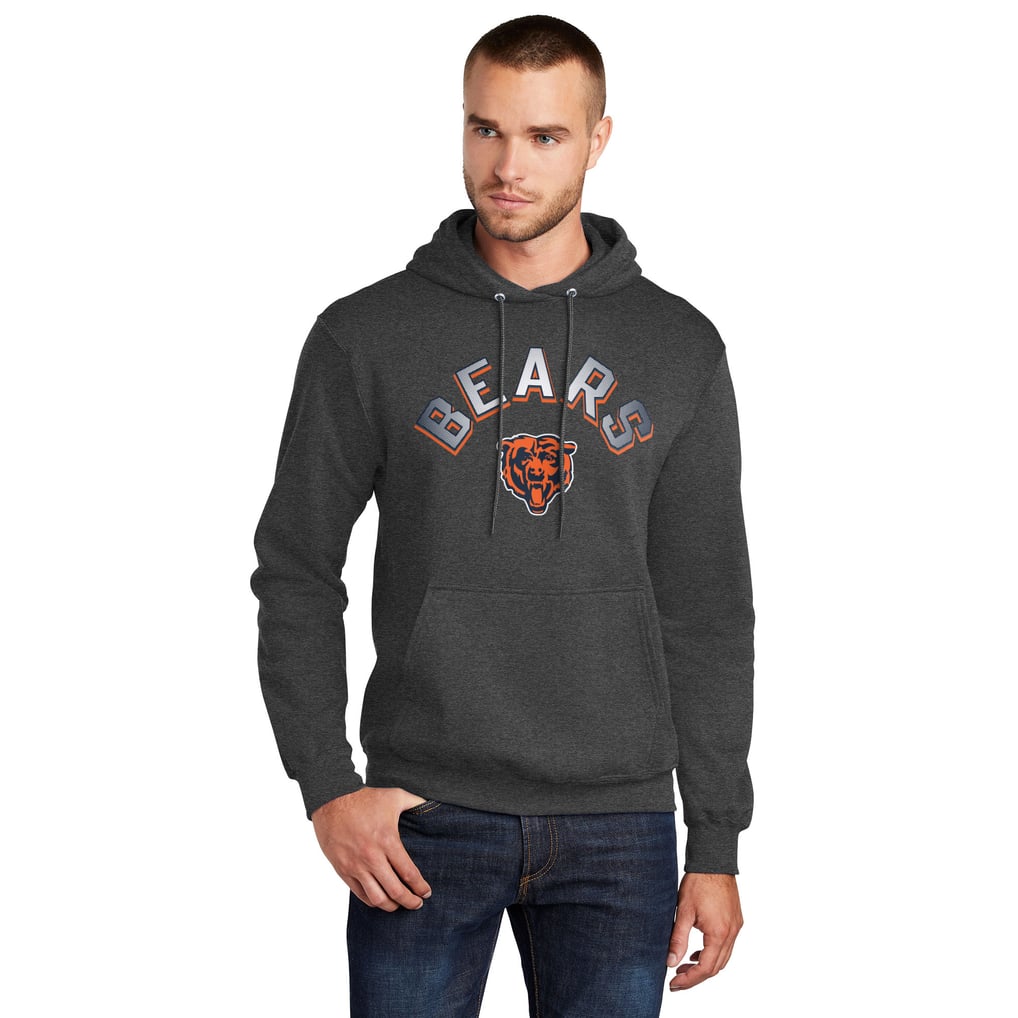  Chicago Bears Starter Arch Over Logo Pullover Hoodie - Charcoal