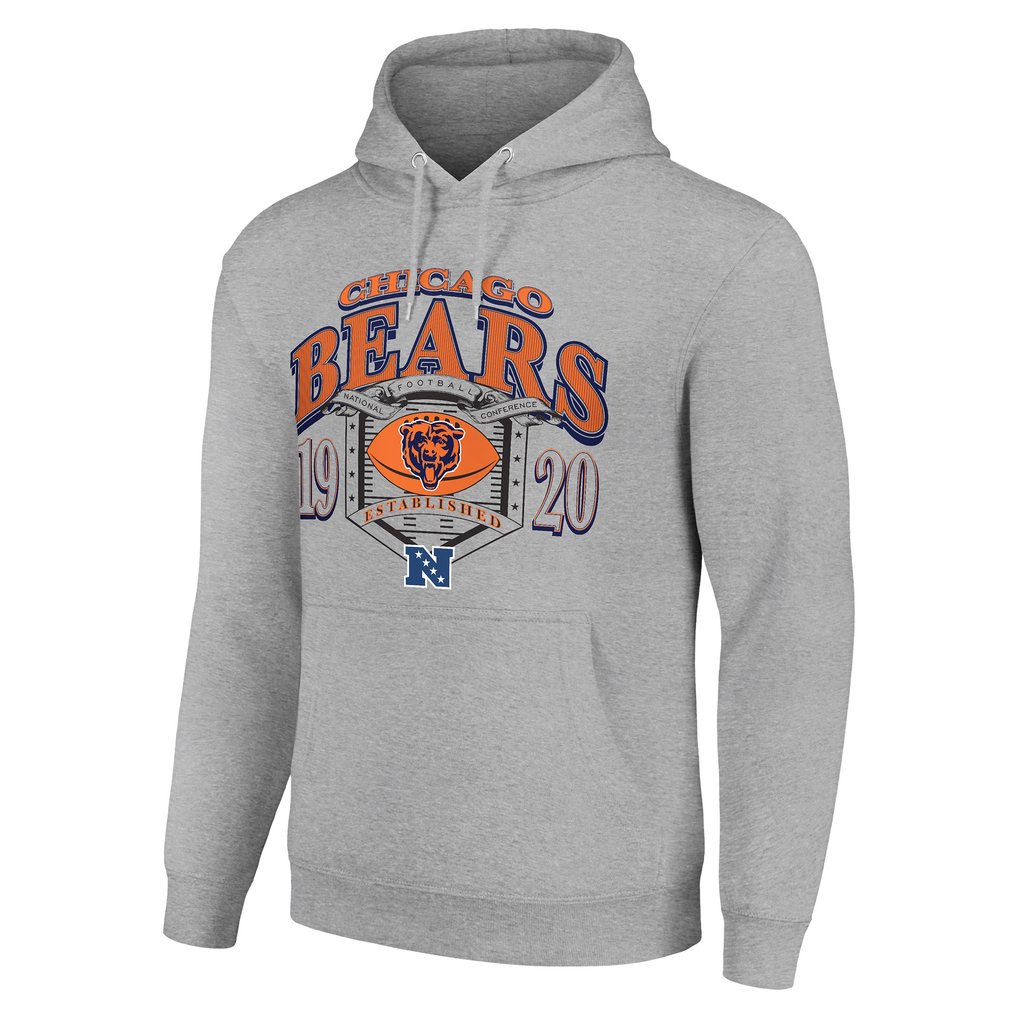 Chicago Bears Starter 80s Retro Pullover Hoodie - Heather Gray