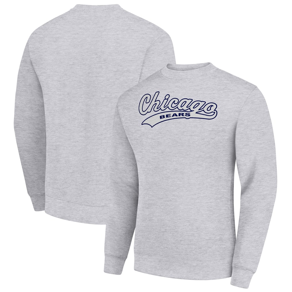 Chicago Bears Starter Tailsweep Team Graphic Tri-Blend Fleece Pullover Sweatshirt - Heather Gray