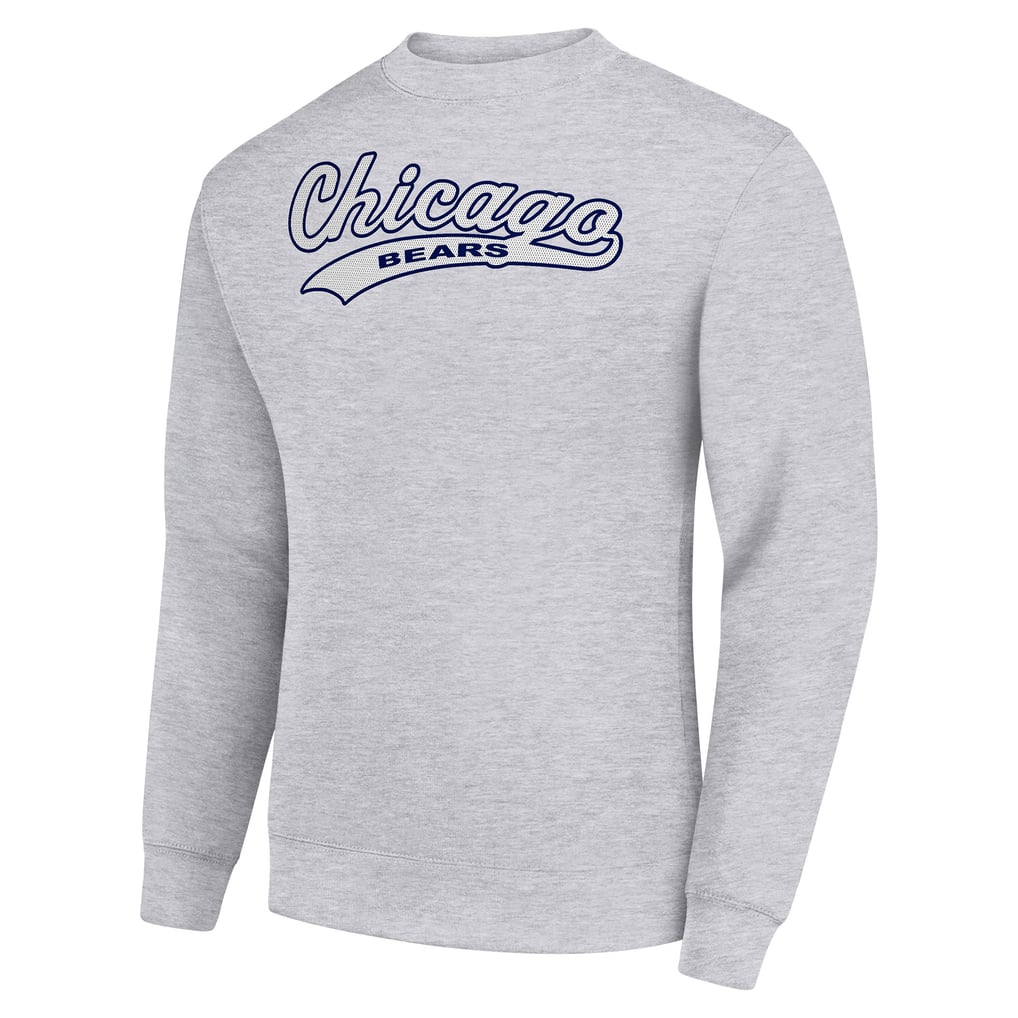 Chicago Bears Starter Tailsweep Team Graphic Tri-Blend Fleece Pullover Sweatshirt - Heather Gray