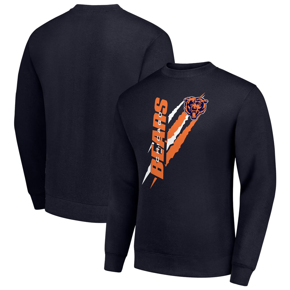 Chicago Bears Starter Color Scratch Team Graphic Fleece Pullover Sweatshirt - Navy