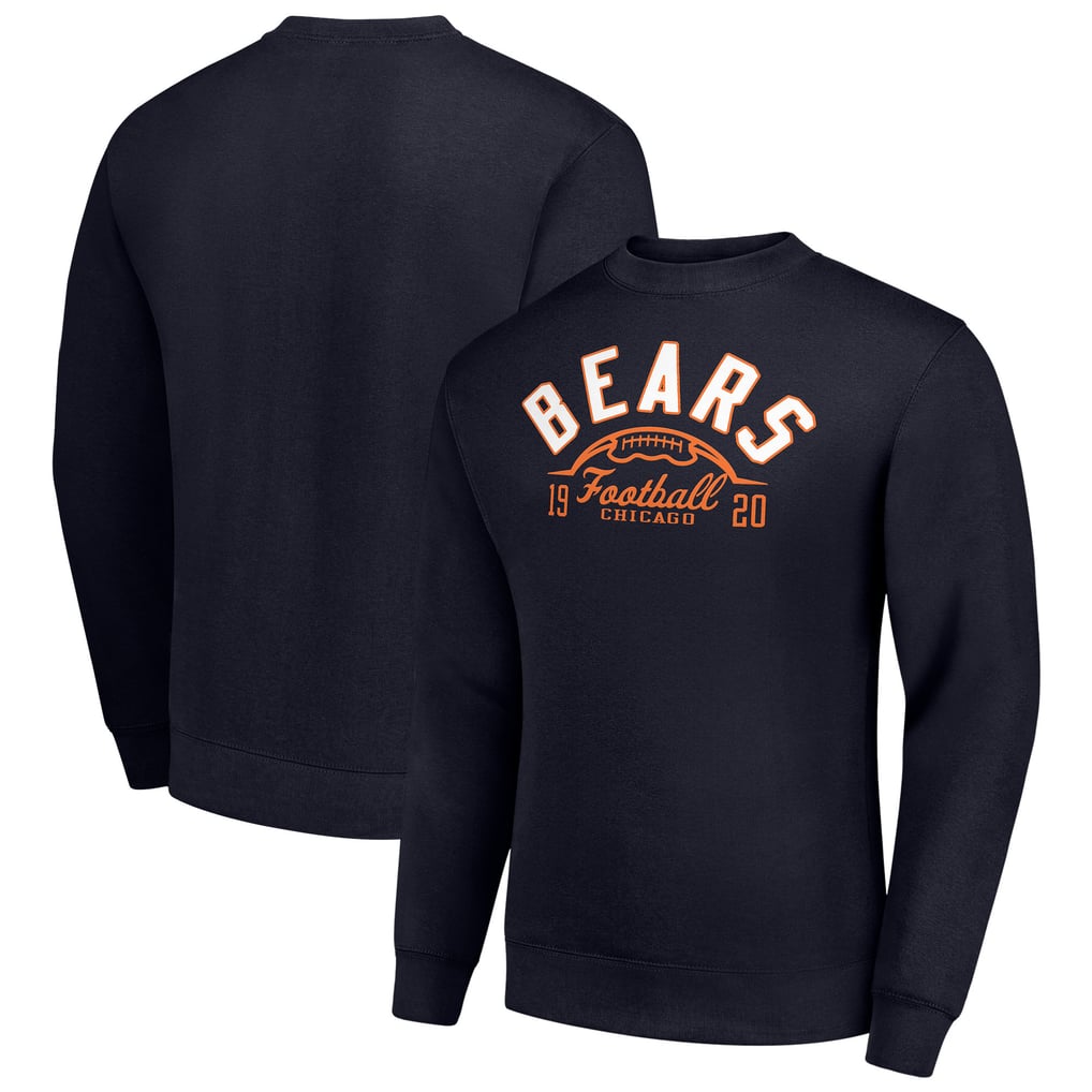 Chicago Bears Starter Half Ball Team Graphic Tri-Blend Fleece Pullover Sweatshirt - Navy