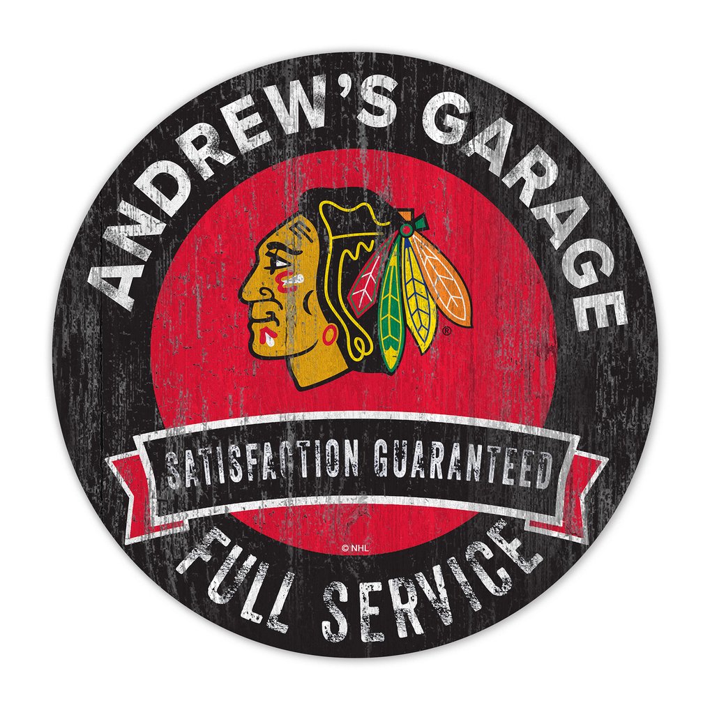 Chicago Blackhawks 16" Customizable Garage Circle