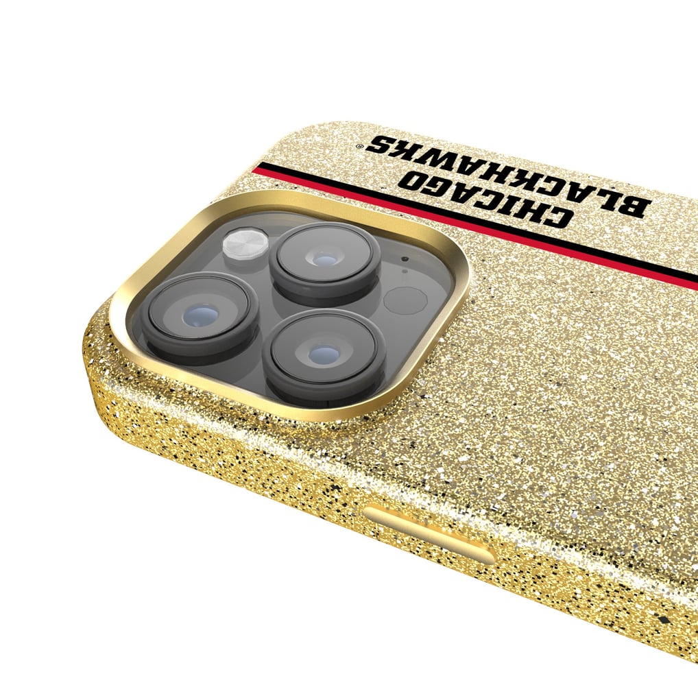 Chicago Blackhawks Keyscaper Sidebar Bling iPhone Case - Gold