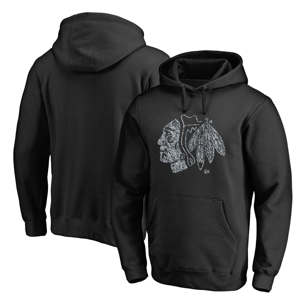 Chicago Blackhawks Static Logo Pullover Hoodie - Black