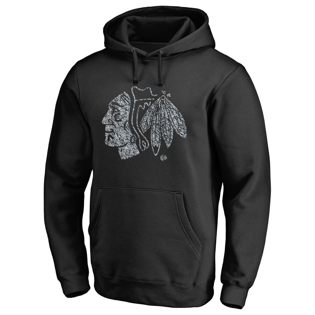 Chicago Blackhawks Static Logo Pullover Hoodie - Black