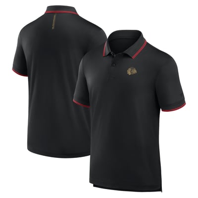 Chicago Blackhawks Fanatics Front Office Move Mono Polo - Black