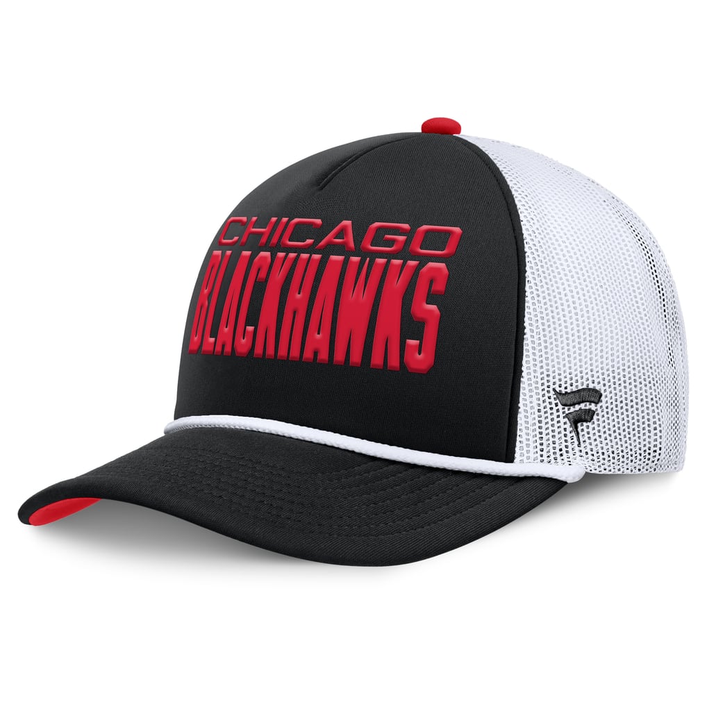 Chicago Blackhawks Fanatics Authentic Pro Rink A-Frame Adjustable Hat - Black/White