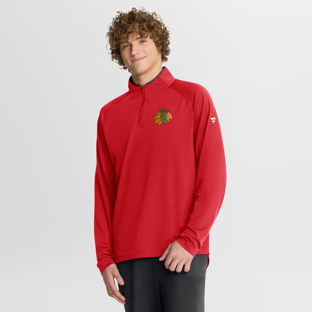 Chicago Blackhawks Fanatics Authentic Pro Rink Training Quarter-Zip Pullover - Red