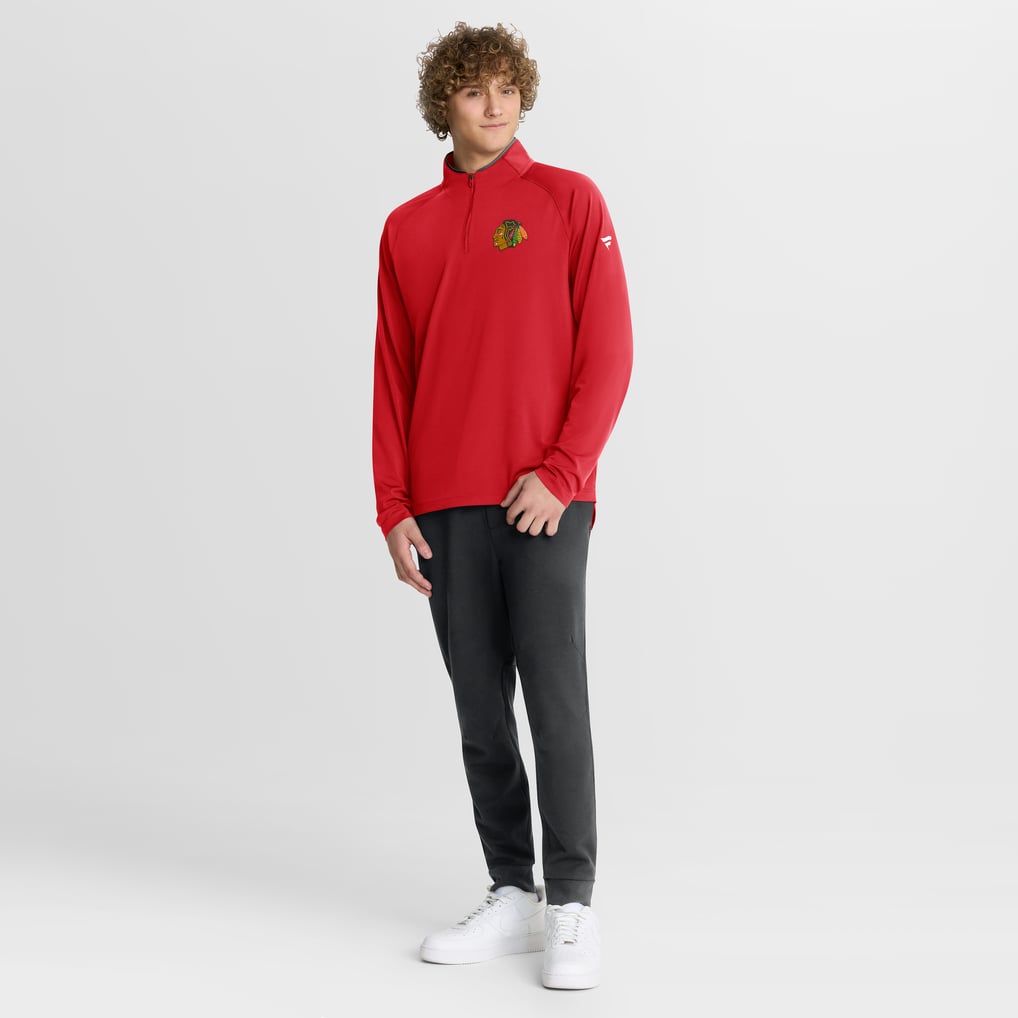 Chicago Blackhawks Fanatics Authentic Pro Rink Training Quarter-Zip Pullover - Red