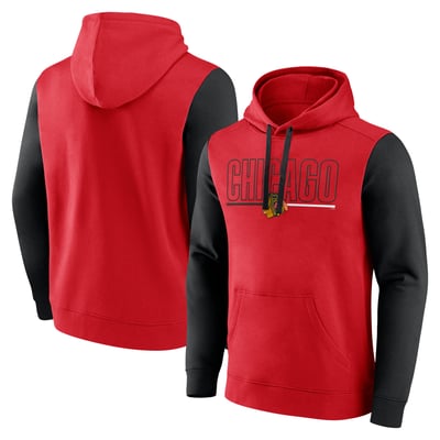 Chicago Blackhawks Logo Athletic Deliver Fleece Pullover Hoodie - Red