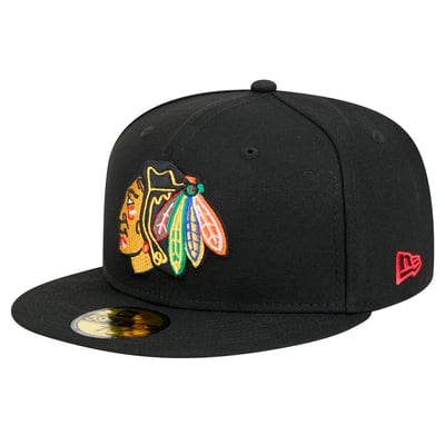  Chicago Blackhawks New Era Core 59FIFTY Fitted Hat - Black