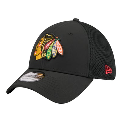  Chicago Blackhawks New Era Logo 39THIRTY Flex Hat - Black