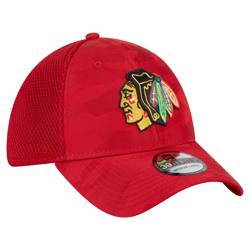  Chicago Blackhawks New Era Active Subtle Camo 39THIRTY Flex Hat - Red