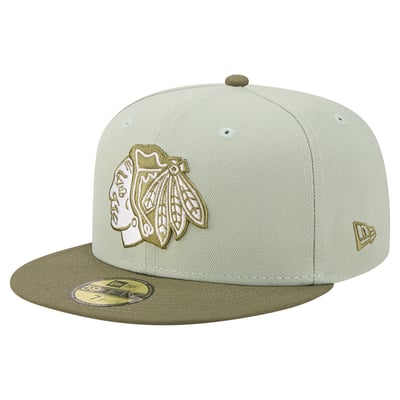 Chicago Blackhawks New Era Color Pack 59FIFTY Fitted Hat - Sage Green/Olive