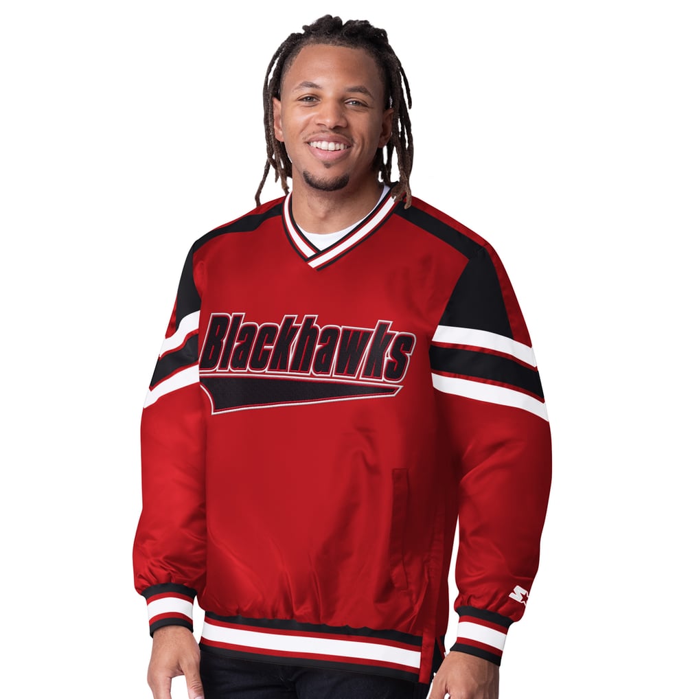  Chicago Blackhawks Starter Reliever V-Neck Pullover Jacket - Red