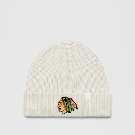  Chicago Blackhawks lululemon Unisex Close-Fit Wool-Blend Ribbed Beanie - Heathered Bone