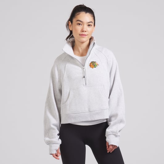 Chicago Blackhawks lululemon Women's Scuba Oversized Half Zip Top - Heather Gray