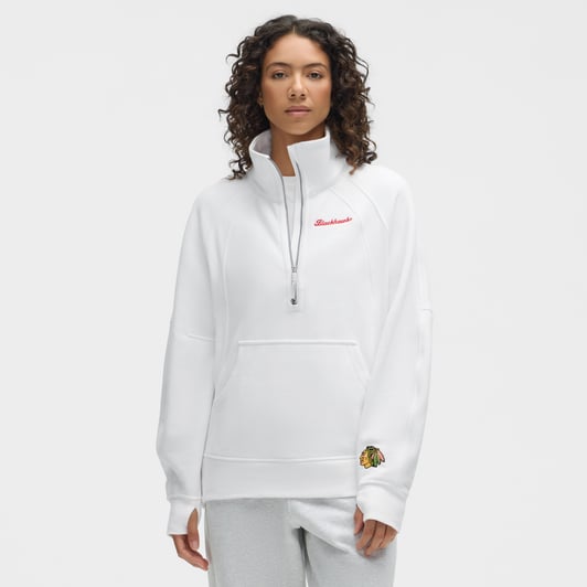  Chicago Blackhawks lululemon Women's Long Scuba Oversized Half-Zip Funnel Neck - White