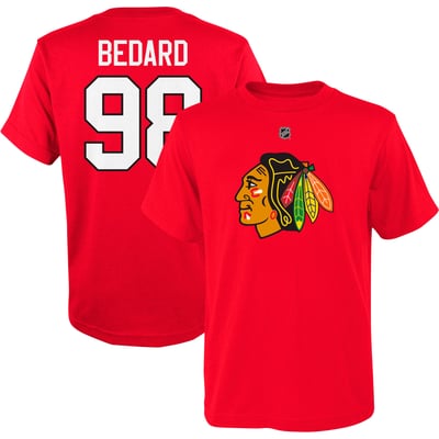 Connor Bedard Chicago Blackhawks Youth Player Name & Number T-Shirt - Red