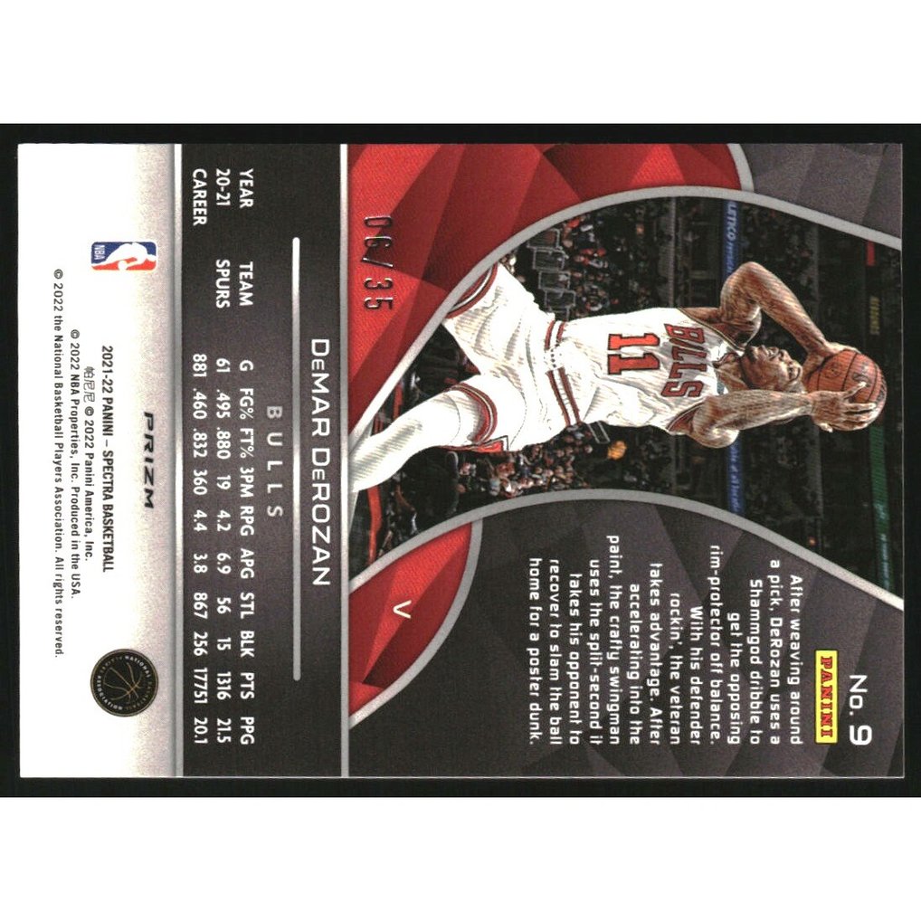 2021-22 Panini Spectra Variations Astral #9 DeMar DeRozan