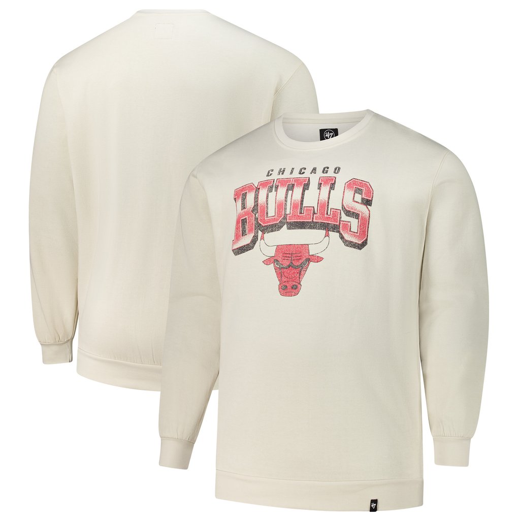 Chicago Bulls '47 Big & Tall Spotlight Headline Pullover Sweatshirt - Cream