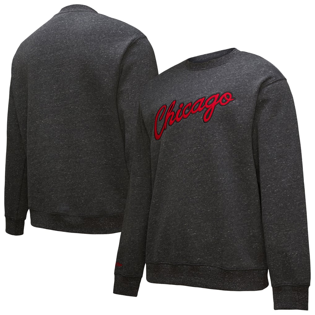 Chicago Bulls Hardwood Classics Blackout Collection Snow Washed Pullover Sweatshirt - Black