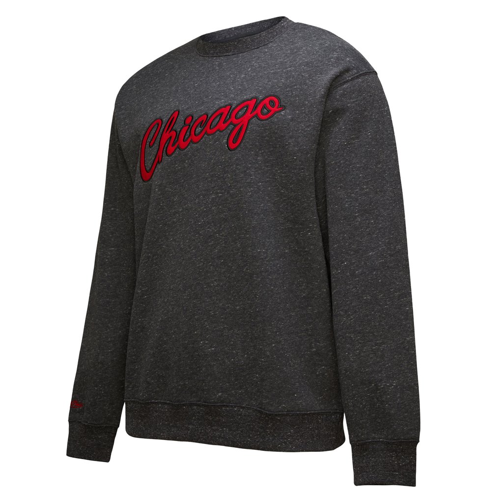 Chicago Bulls Hardwood Classics Blackout Collection Snow Washed Pullover Sweatshirt - Black