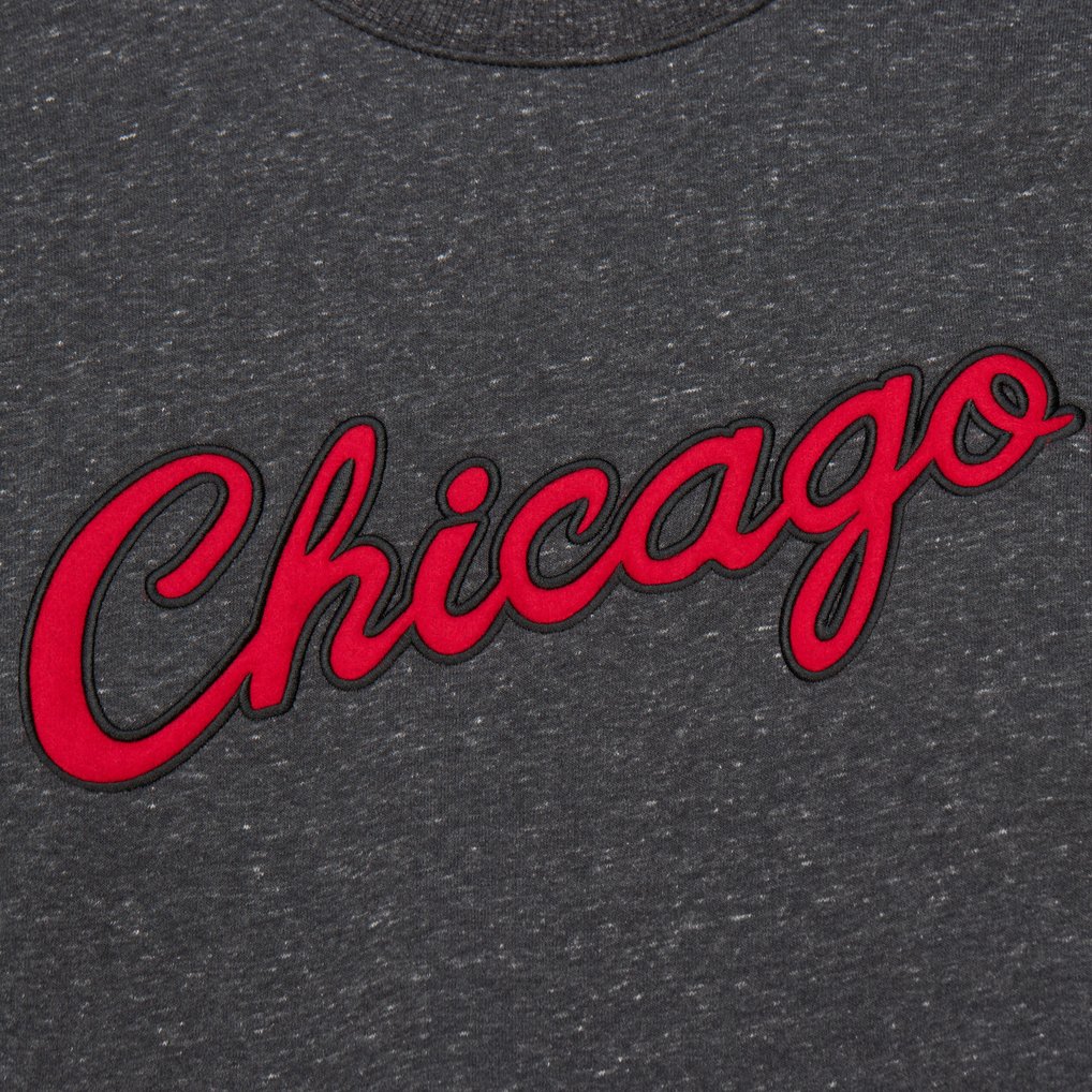 Chicago Bulls Hardwood Classics Blackout Collection Snow Washed Pullover Sweatshirt - Black