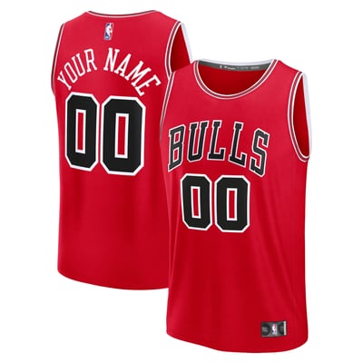  Chicago Bulls Fanatics Fast Break Custom Jersey - Icon Edition - Red