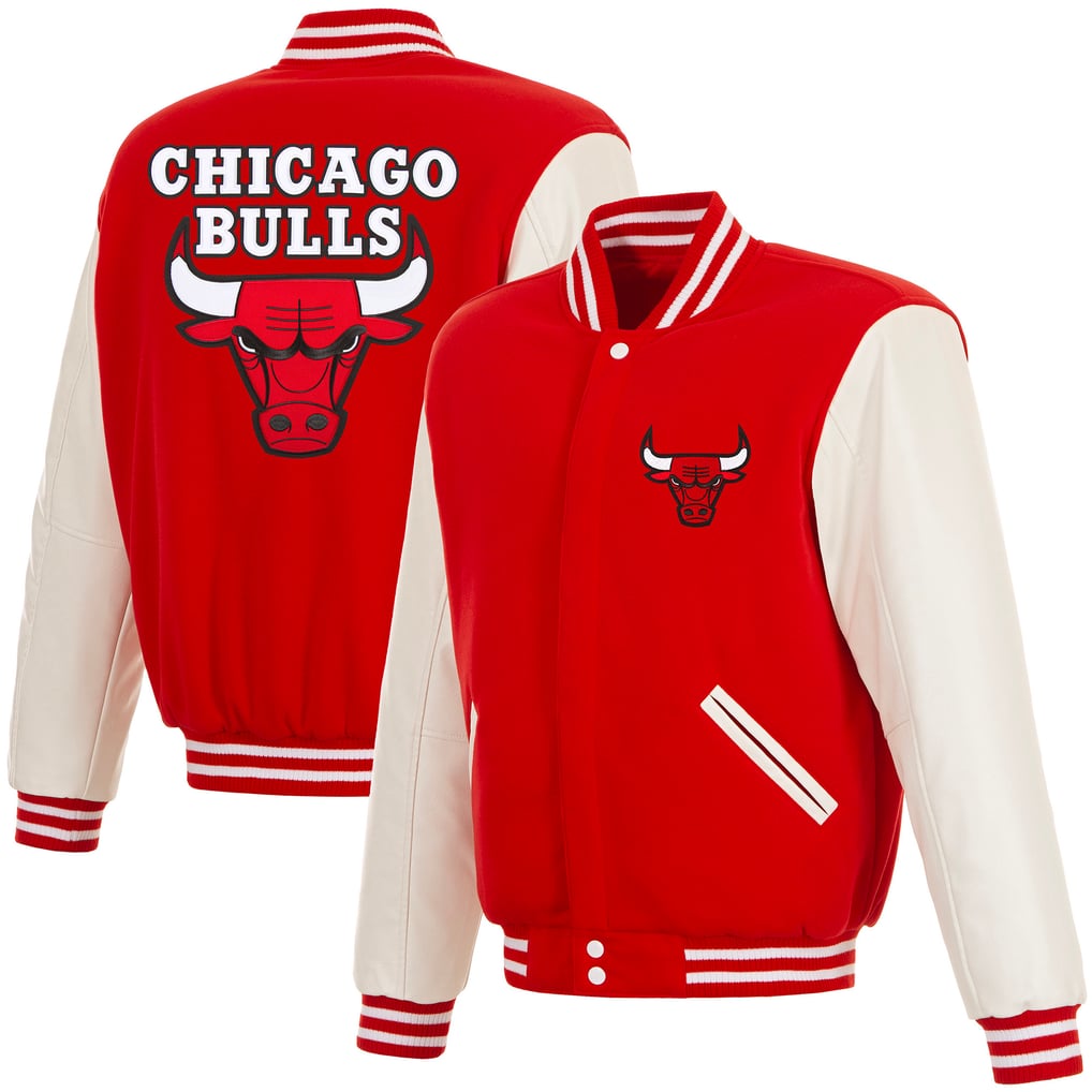 Chicago Bulls JH Design Reversible Varsity Full-Snap Jacket - Red