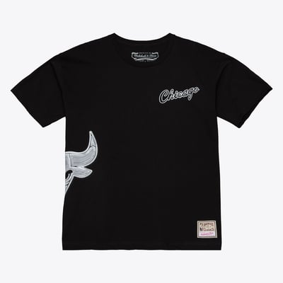 Chicago Bulls Mitchell & Ness Chrome Heritage T-Shirt - Black