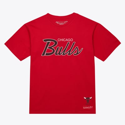 Chicago Bulls Mitchell & Ness Vintage Wordmark T-Shirt - Red