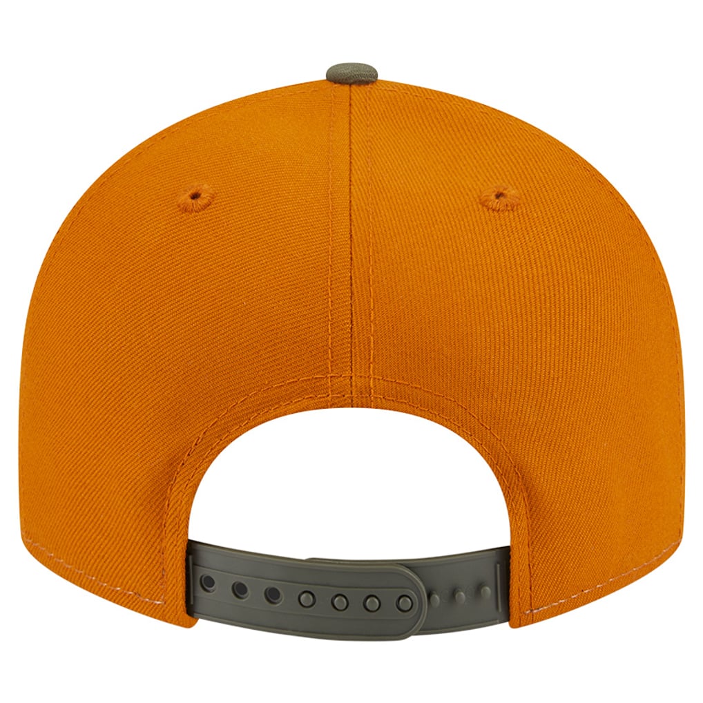  Chicago Bulls New Era Two-Tone Color Pack Split Panel 9FIFTY Adjustable Hat - Olive/Burnt Orange