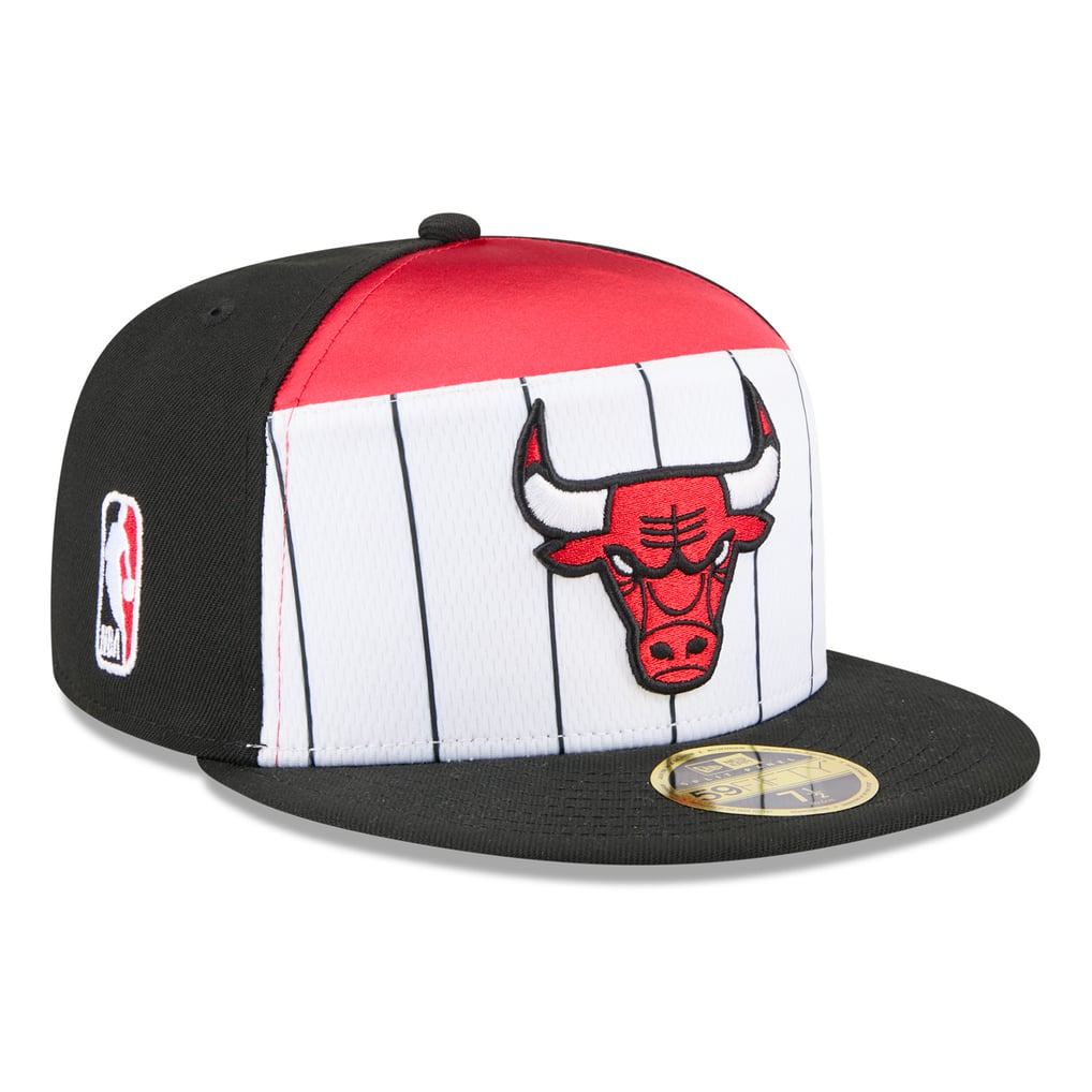  Chicago Bulls New Era 2025 NBA Tip Off Split Panel 59FIFTY Fitted Hat - White/Black
