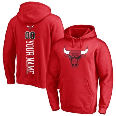 Chicago Bulls Playmaker Personalized Name & Number Pullover Hoodie - Red