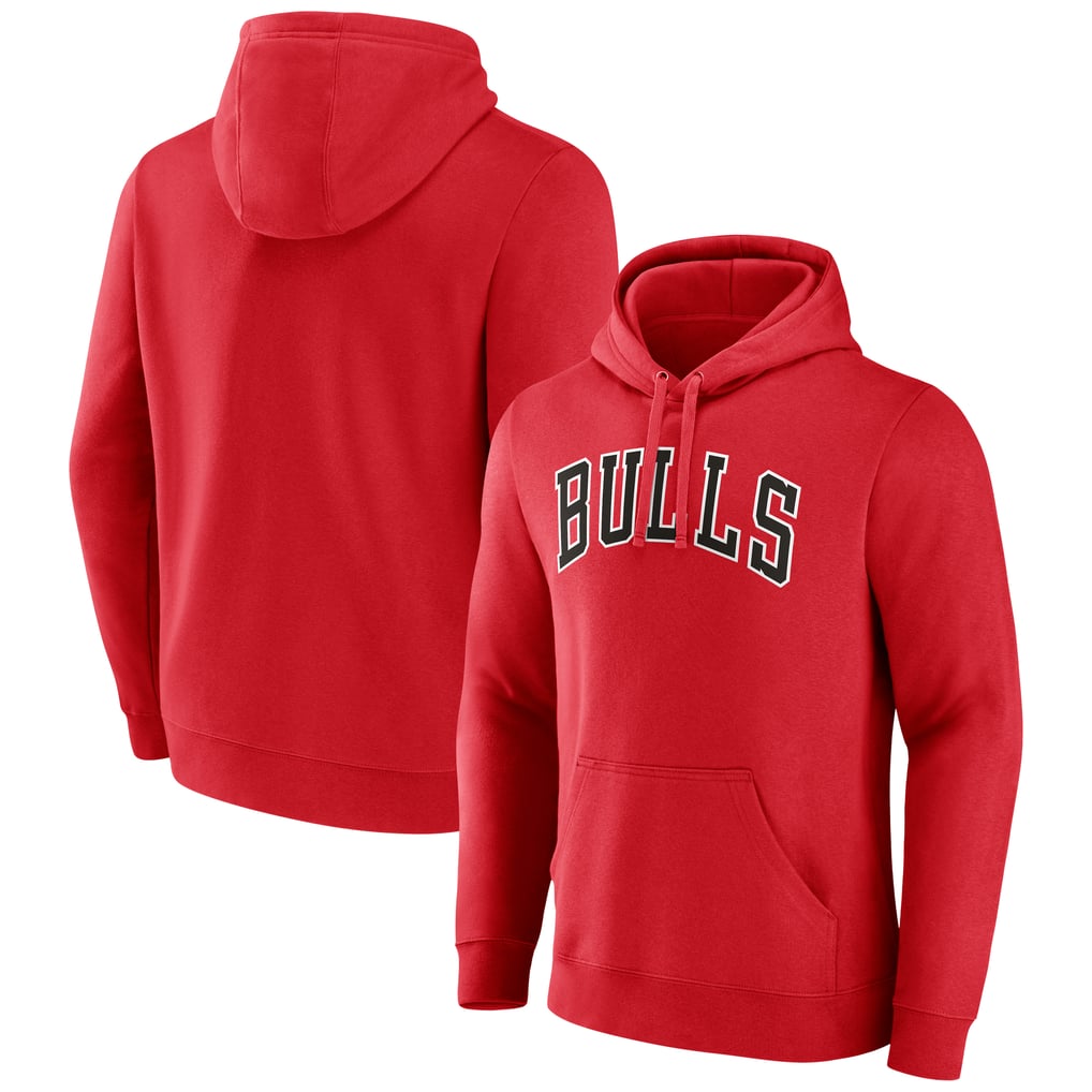  Chicago Bulls Wordmark Pullover Hoodie - Red