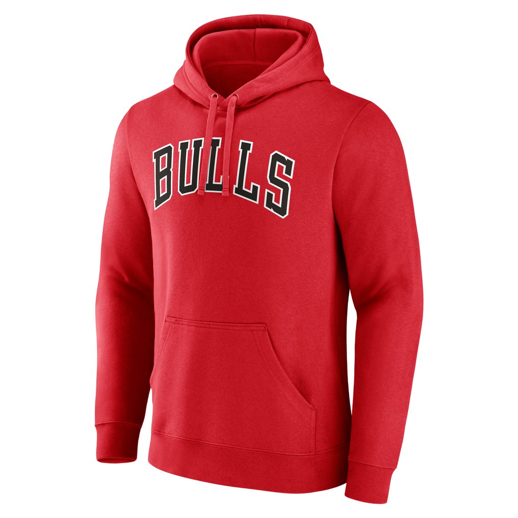  Chicago Bulls Wordmark Pullover Hoodie - Red