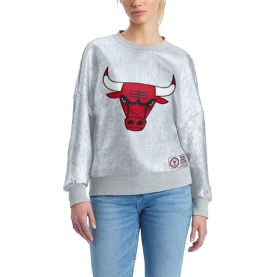 Chicago Bulls Tommy Jeans Women's Tracy Pullover Sweatshirt - Silver