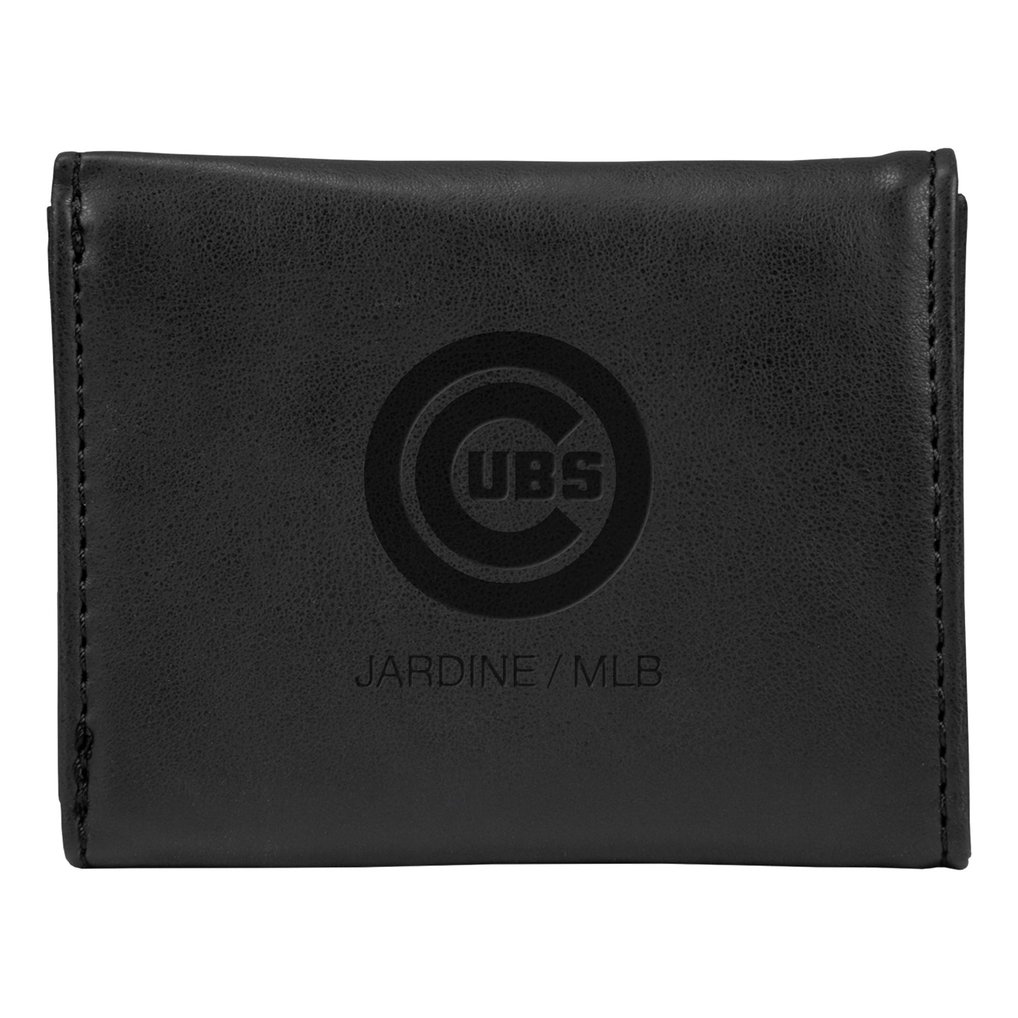 Chicago Cubs Laser-Engraved Trifold Wallet - Black