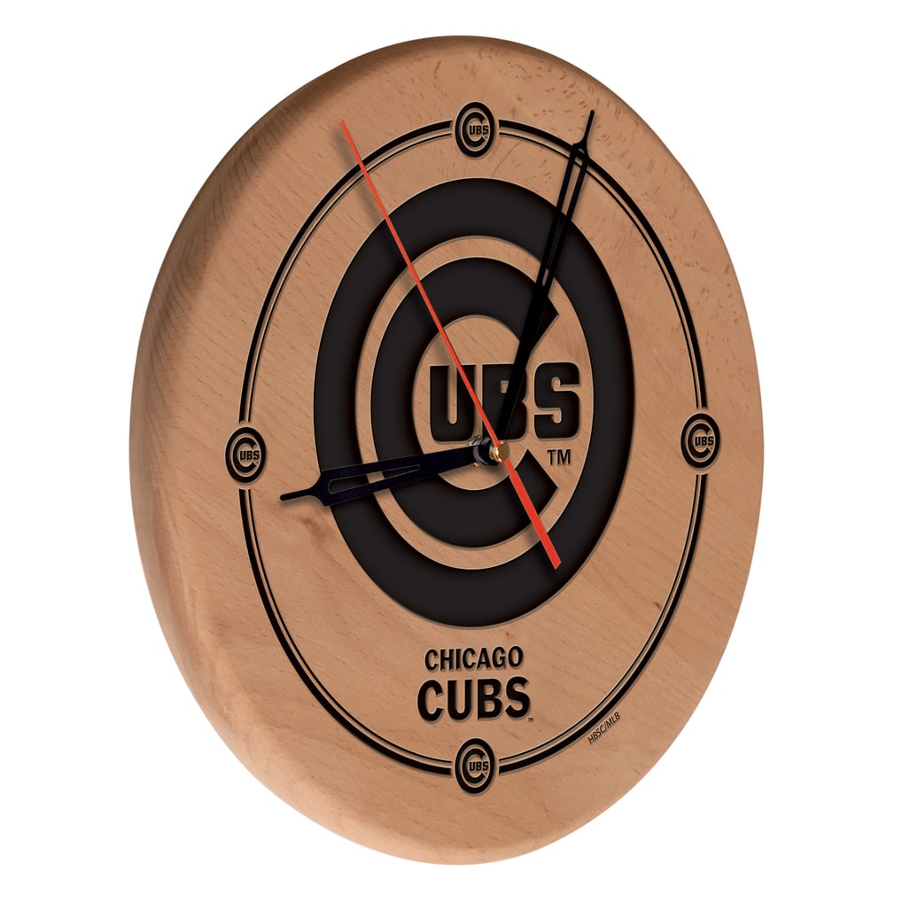 Chicago Cubs 13" Engraved Solid Wood Clock