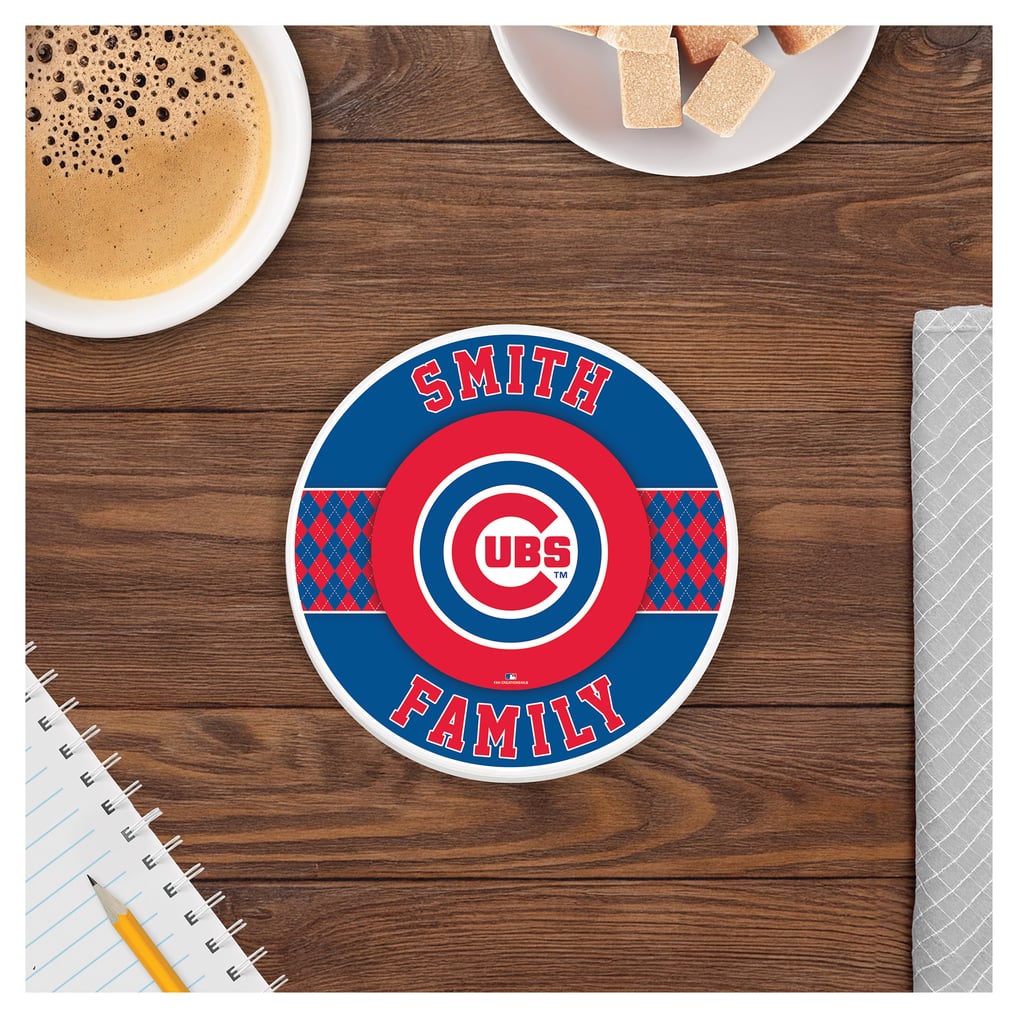 Chicago Cubs 4" Personalized Circular Coasters 4-Pack Set