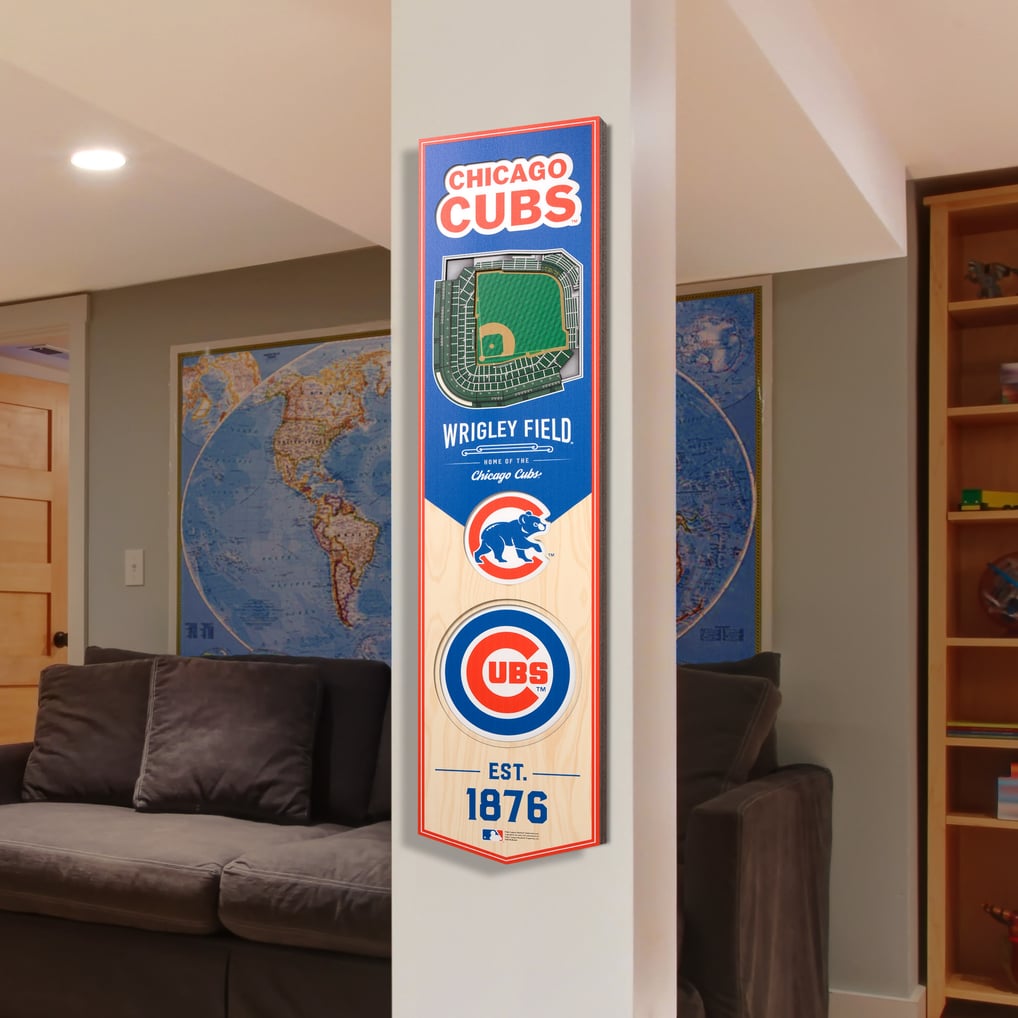 Chicago Cubs 8'' x 32'' 3D StadiumView Banner