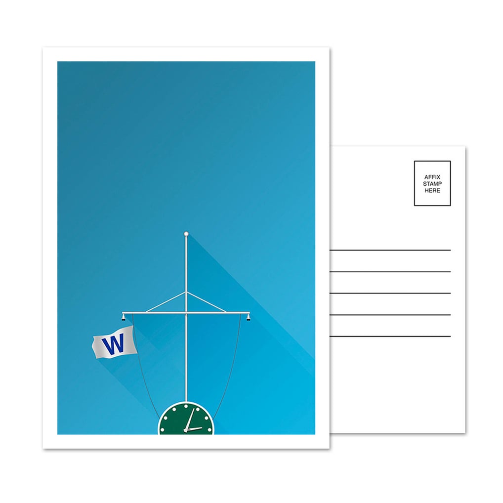 Chicago Cubs Wrigley Field Win Flag 5-Pack Minimalist Postcard Set