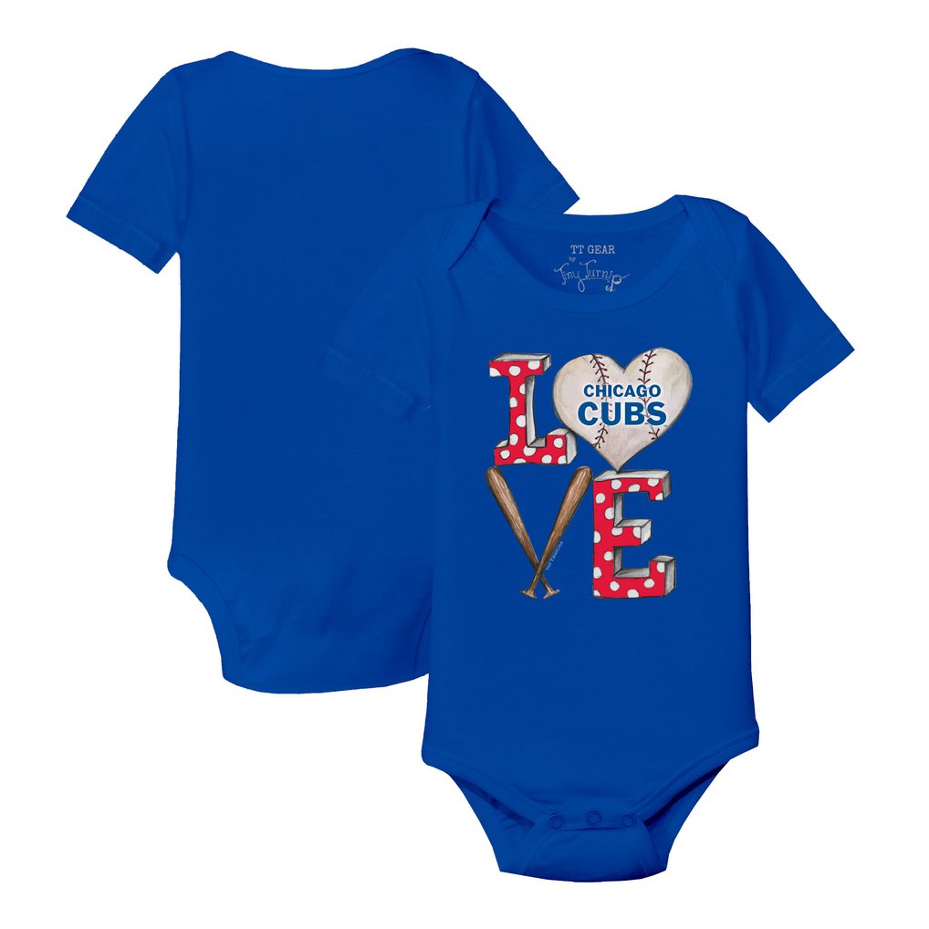 Chicago Cubs Tiny Turnip Infant Baseball Love Bodysuit - Royal