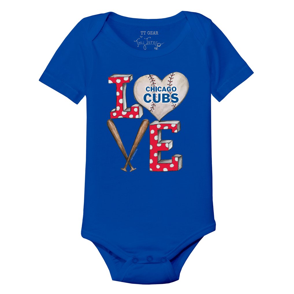 Chicago Cubs Tiny Turnip Infant Baseball Love Bodysuit - Royal